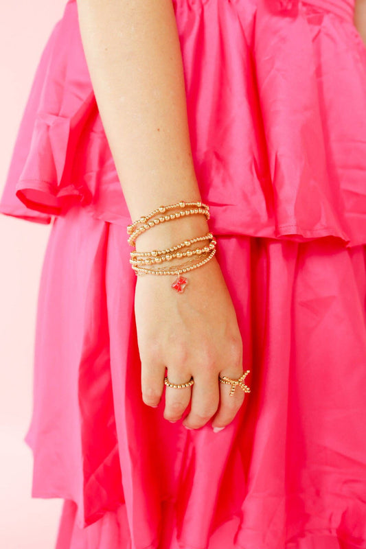 Charm Red Holiday Bow Bracelet