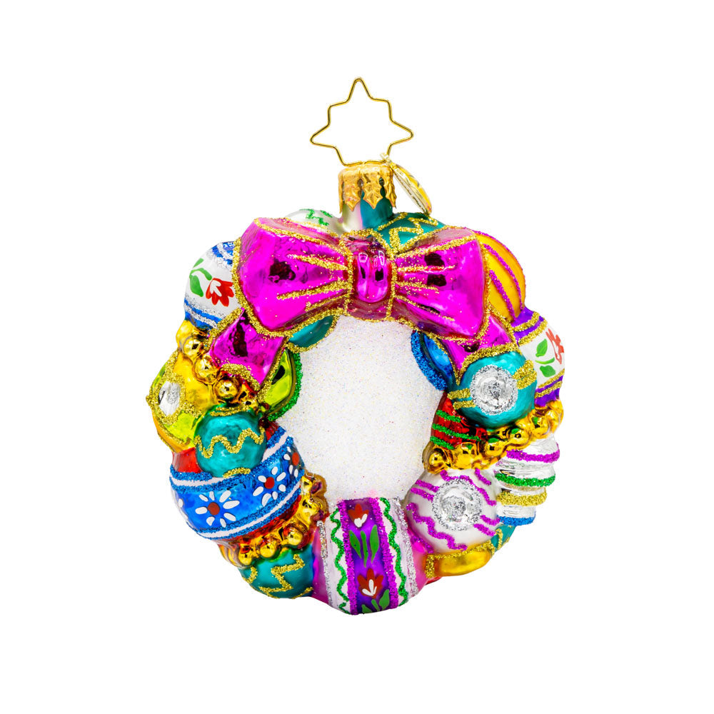 Christopher Radko Pink Wreath Ornament