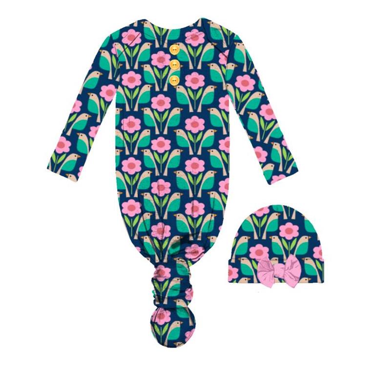 GOWN AND BEANIE BABY SET