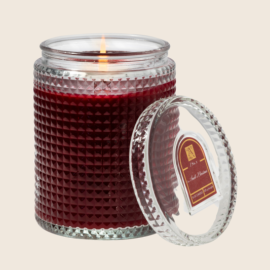 Candle Textured Glass with Lid