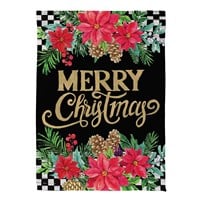 Flag Floral Checkered Merry Christmas Suede
