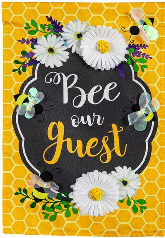 Flag Bee Our Guest Frame Garden Linen 12.5X18