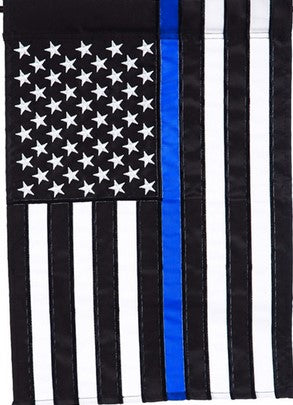 Thin Blue Line Garden Applique Flag 12.5x18
