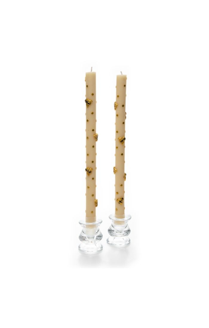 Dinner Candles Bees Set of 2