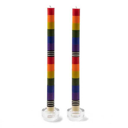 DINNER CANDLES RAINBOW  SET OF TWO