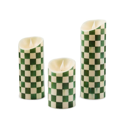 Candles Flameless Emerald Check