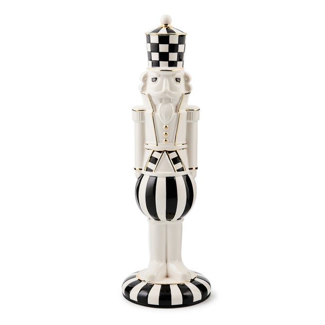 ceramic black and white nutcracker