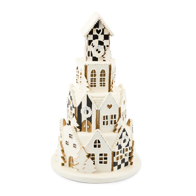 Gingerbread Village Illuminated Round