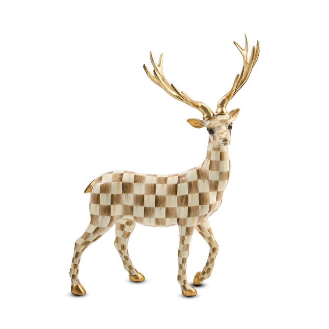 Mackenzie-Childs Deer Mocha Check Standing