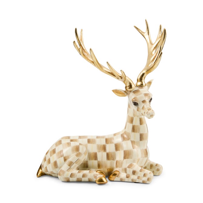 Mackenzie-Childs Deer Mocha Check Resting