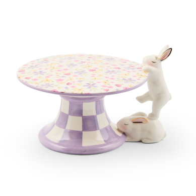 Pedestal Platter Posie Patch Mini Bunny Ceramic