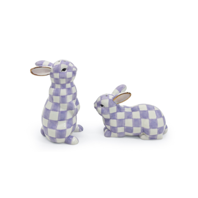 Salt & Pepper Set Bunny Violet Check