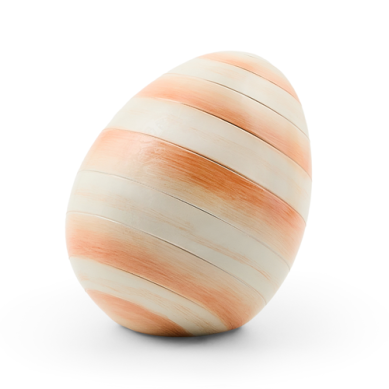 Mackenzie Childs Egg Coral Stripe Mini
