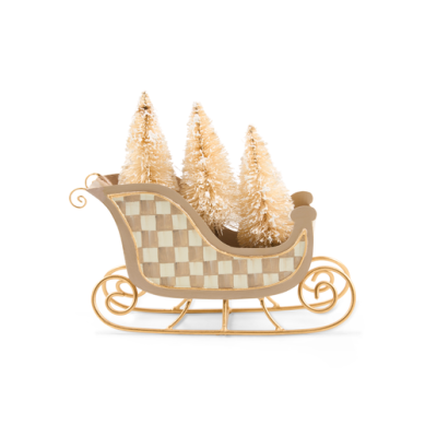 Mackenzie-Childs Sleigh with Trees Natural Noel Tin
