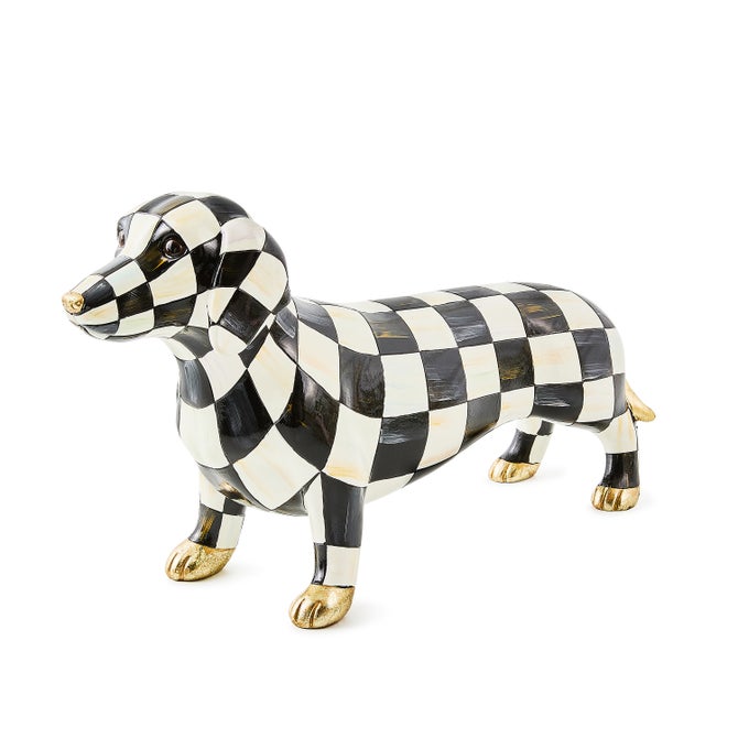 Mackenzie-Childs Dachshund Courtly Check Figurine