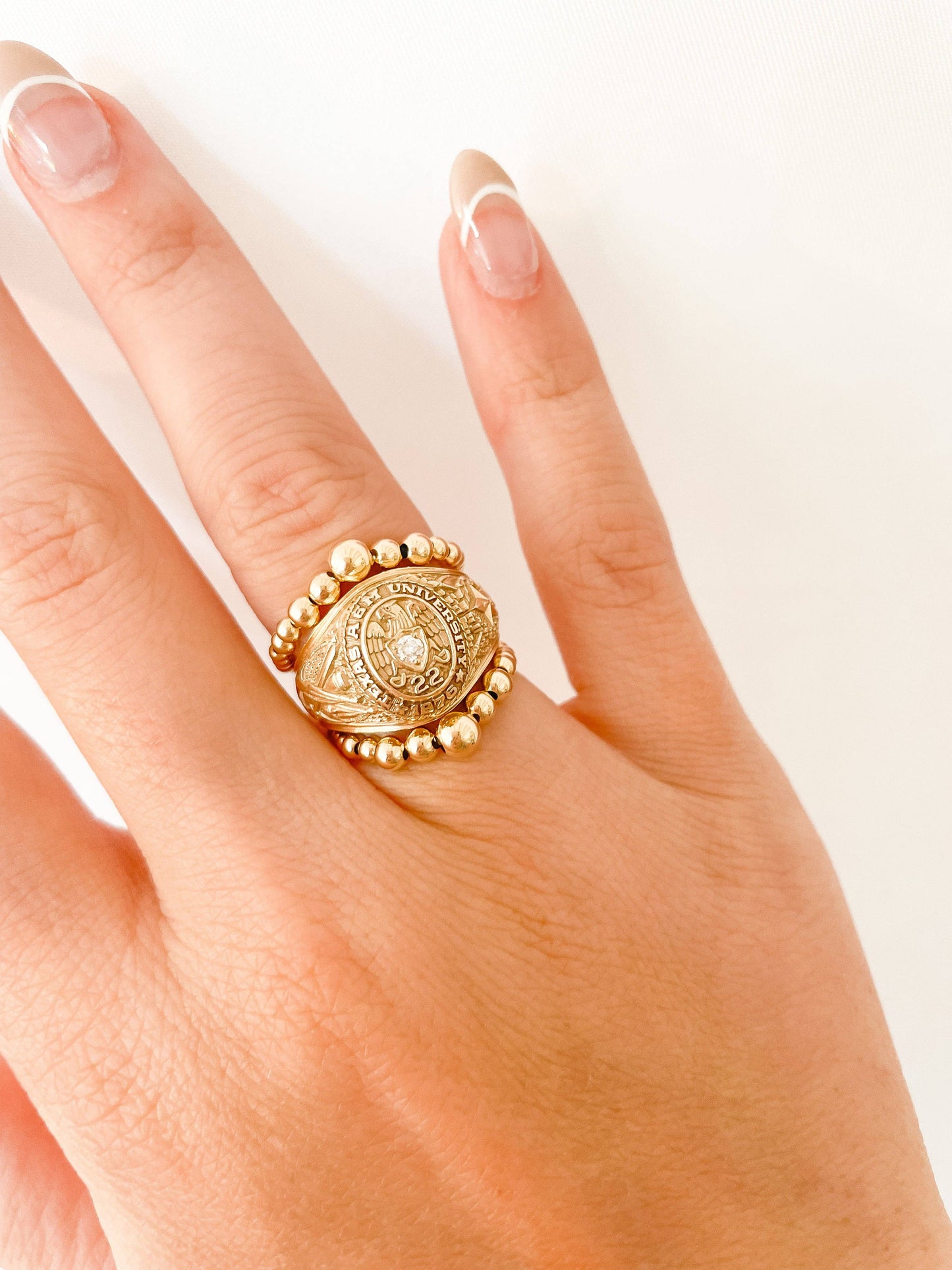 Lauren Cascade Beaded Band Gold
