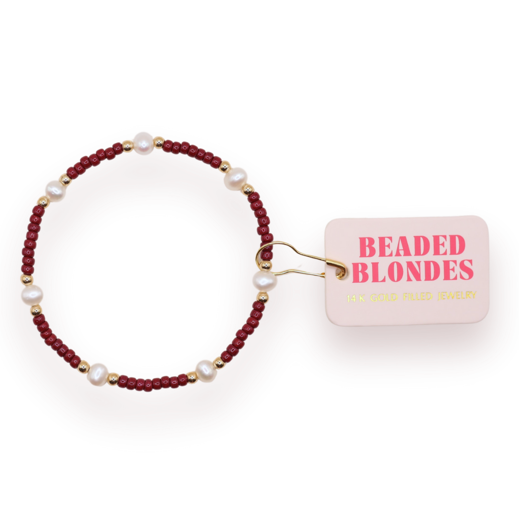 Pearl Maroon Bracelet