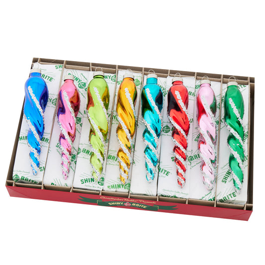 Orn Icicles Christmas Confetti Glass
