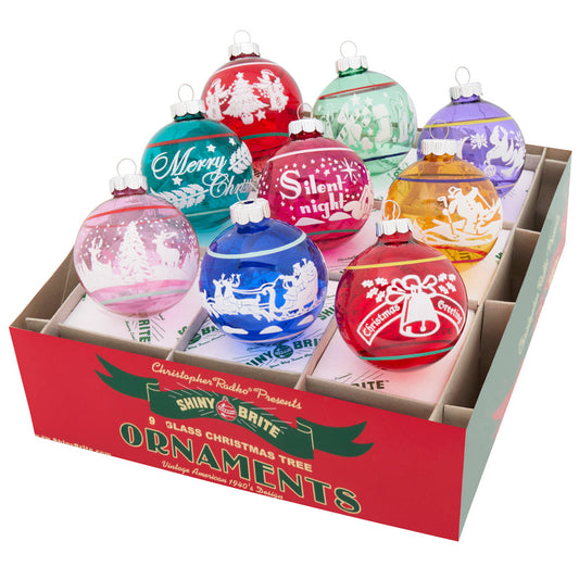 Orn Round Vivid Vintage Signature Flocked