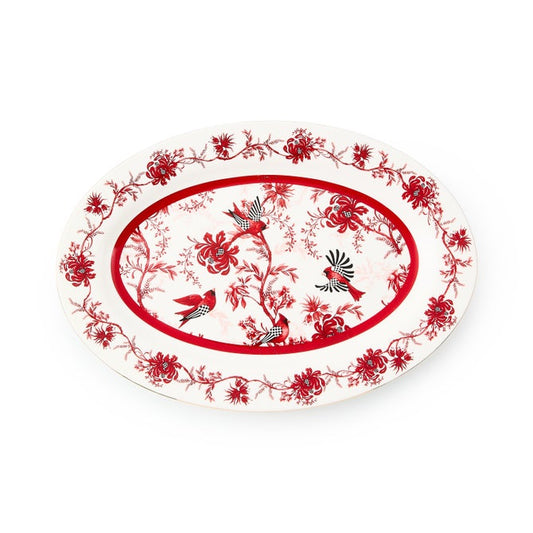 Cardinal Toile Oval Platter