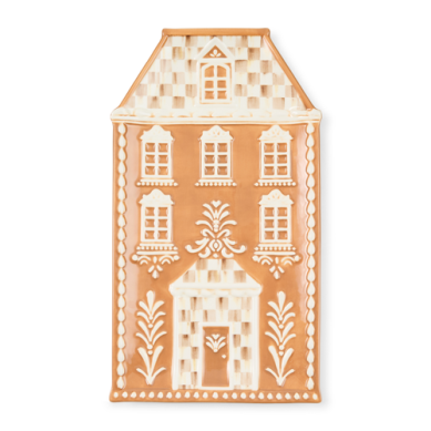 Mackenzie Childs Serving Platter Gingerbread Mocha Check