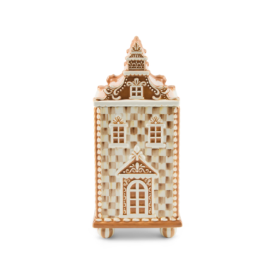 Mackenzie Childs Canister Gingerbread Mocha Check Medium