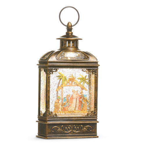 WATER LANTERN NATIVITY LIGHTED 9"