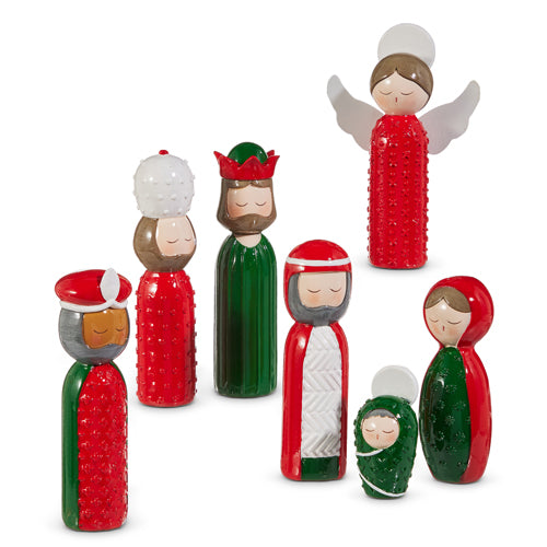 NATIVITY KID PEG FIGURINES 5.75"