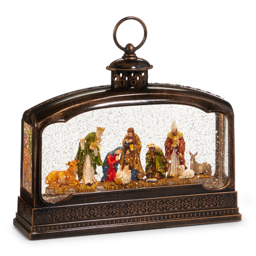 WATER TERRARIUM NATIVITY LIGHTED 11.5"