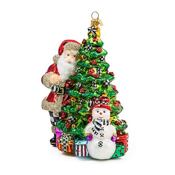 Ornament Santa Treeside Glass