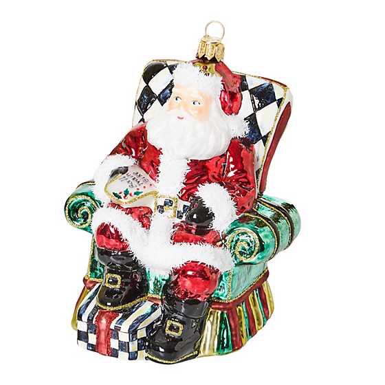 Ornament Santa Wish List Glass