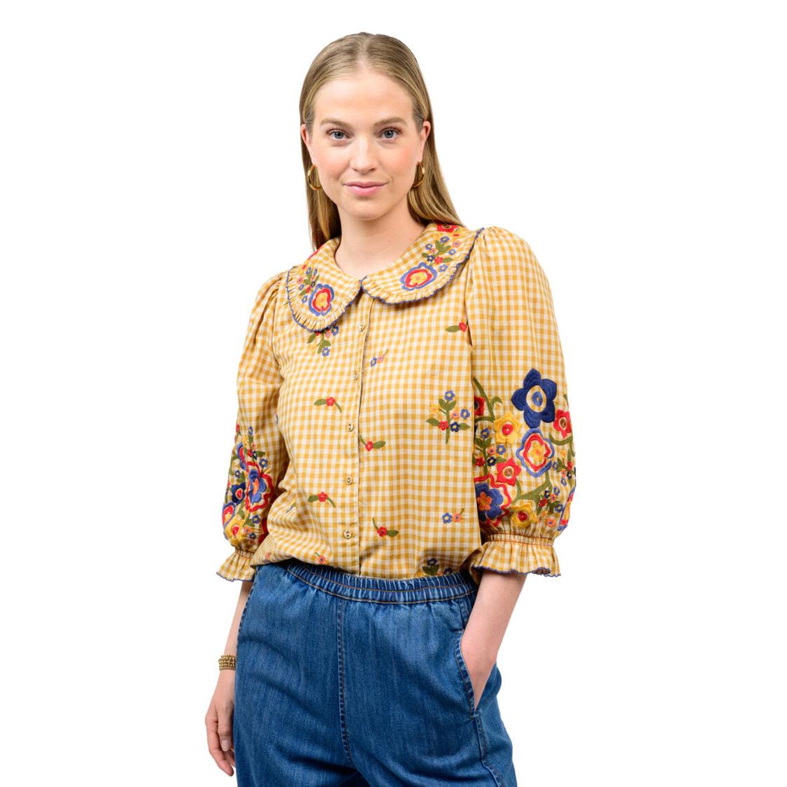 Ivy Jane Top Check Garden GOLD