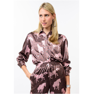 Ivy Jane TOP HORSEPLAY CAMP SHIRT BROWN
