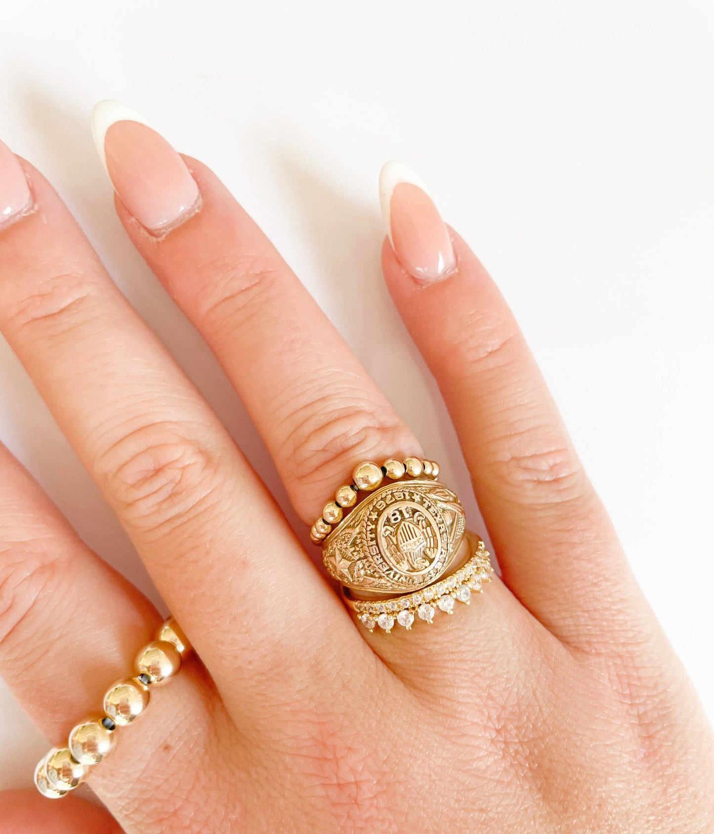 Lauren Cascade Beaded Band Gold