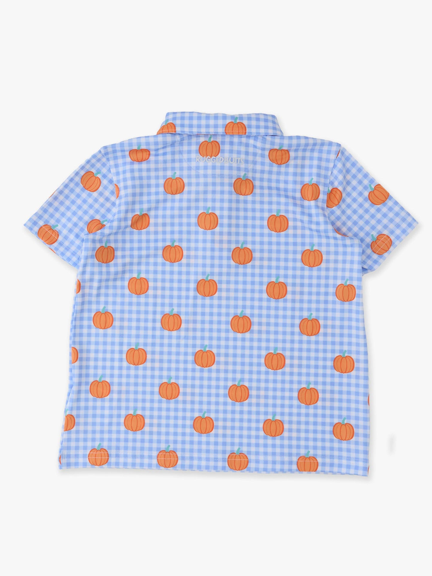 Polo Top Pumpkin Patch Gingham Knit Short Sleeve Performance Boys