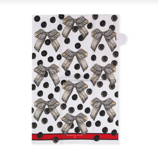 Mackenzie Childs Dish Towel Pretty as a Bow Printed
