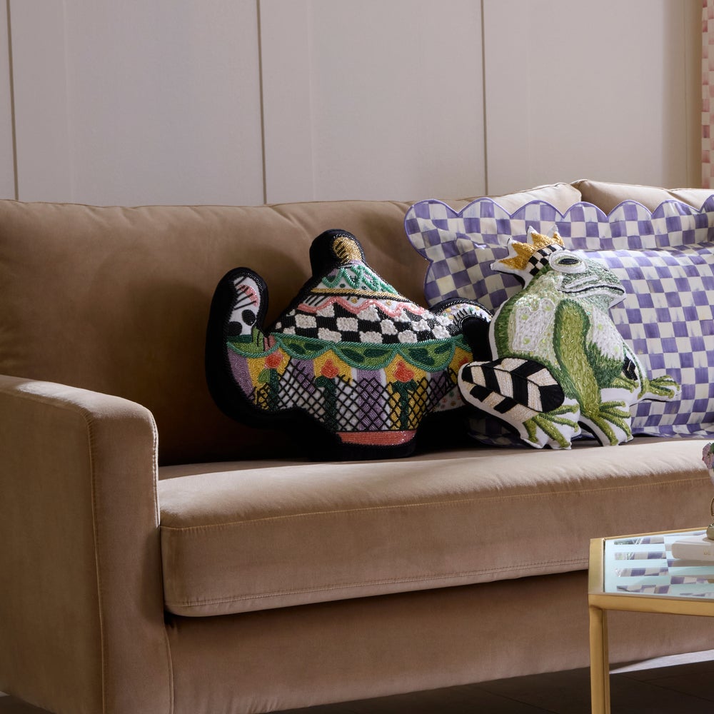Mackenzie-Childs Frog Throw Pillow