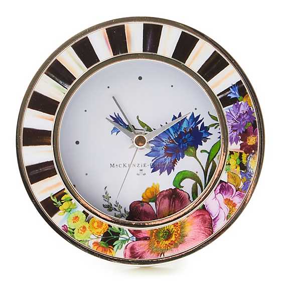 Clock Desk Round Silver Plated