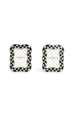 Frame Wavy Check Silver Plated