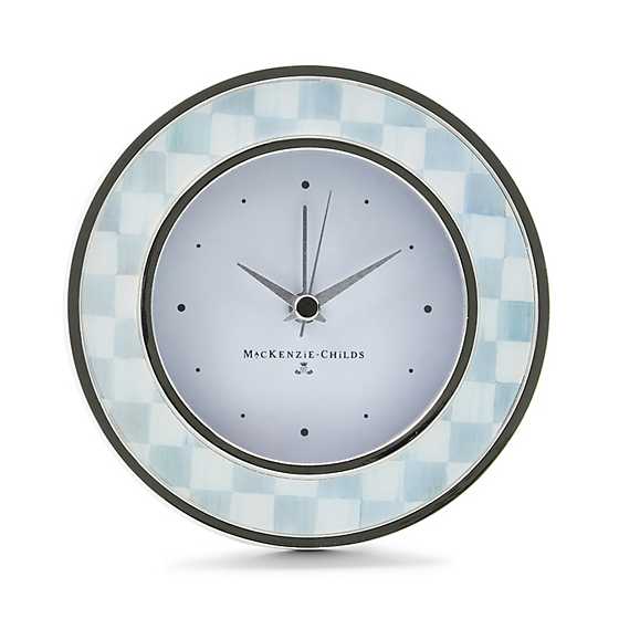 Clock Desk Round Silver Plated