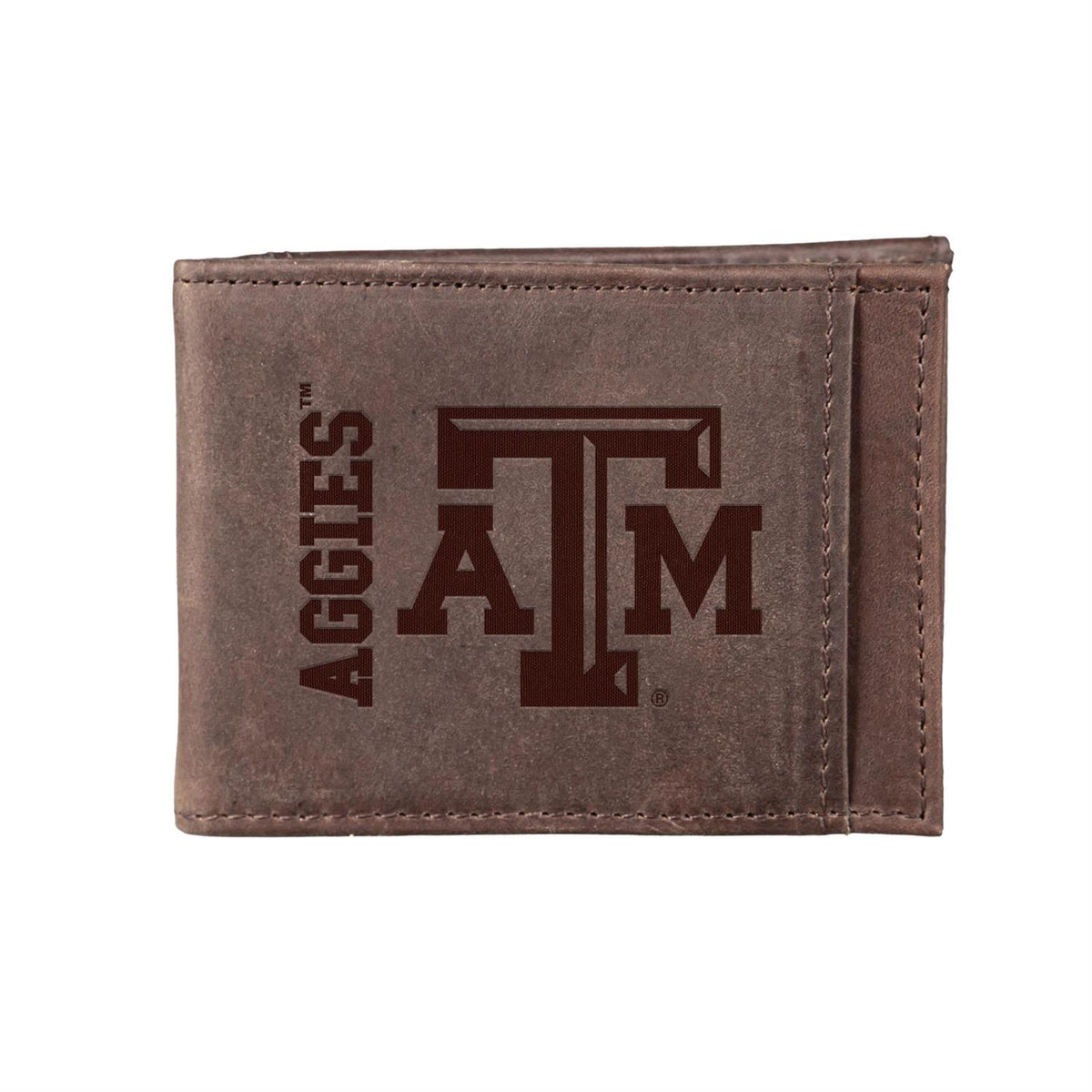 Evergreen Wallet Texas A&M Brown Front Pocket w/ RFID Blocking