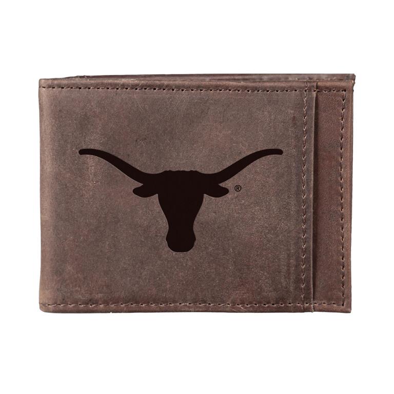 Evergreen Wallet University of Texas Brown Front Pocket w/ RFID Blocking