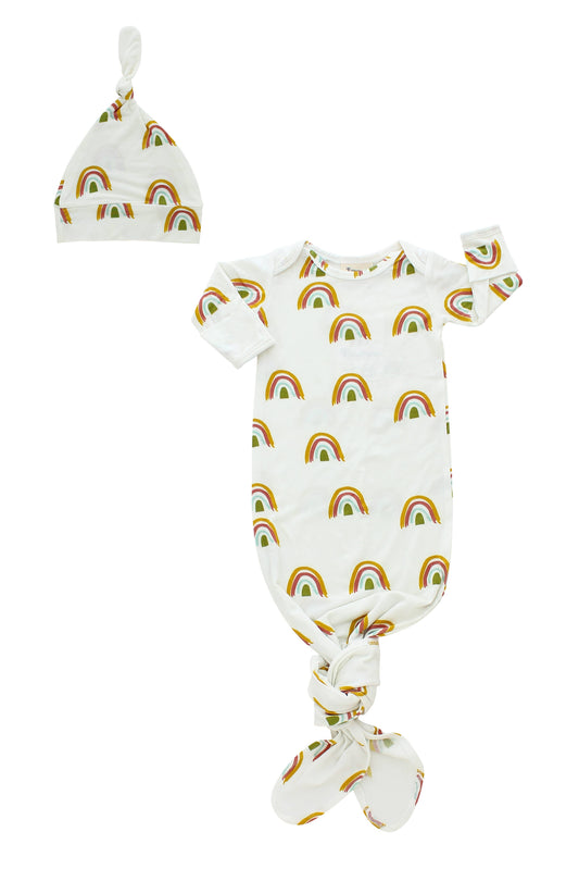Gown Rainbow Baby Bamboo Knotted BabyNewborn Baby Gift Set