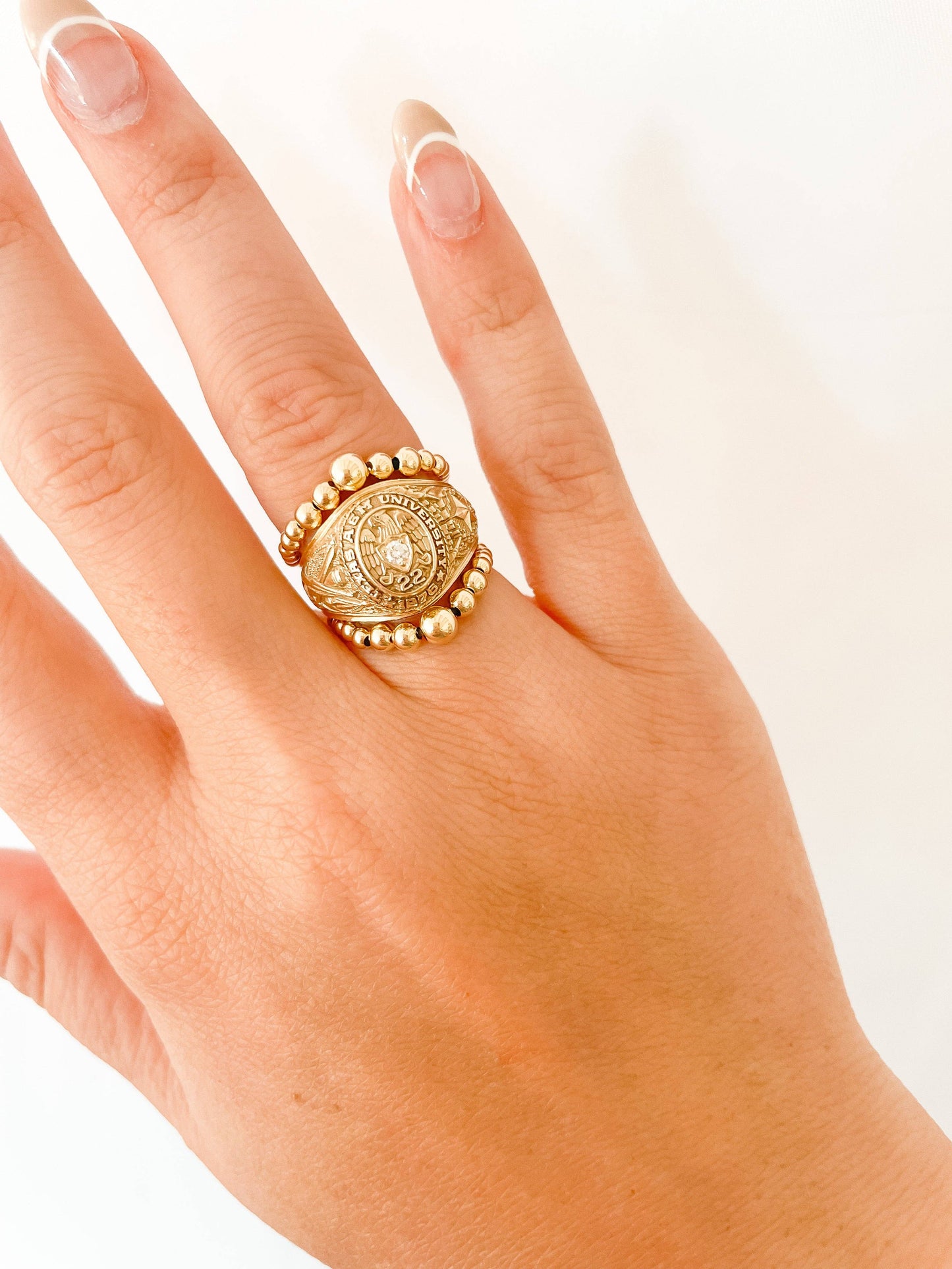Lauren Cascade Beaded Band Gold
