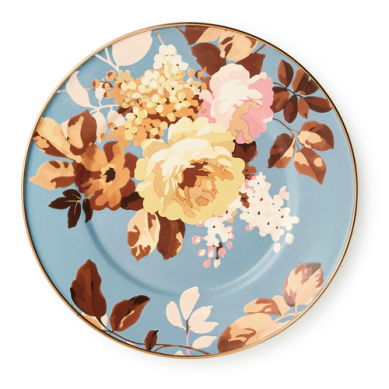 Mackenzie Childs Salad / Dessert Plate Wild Rose Slate