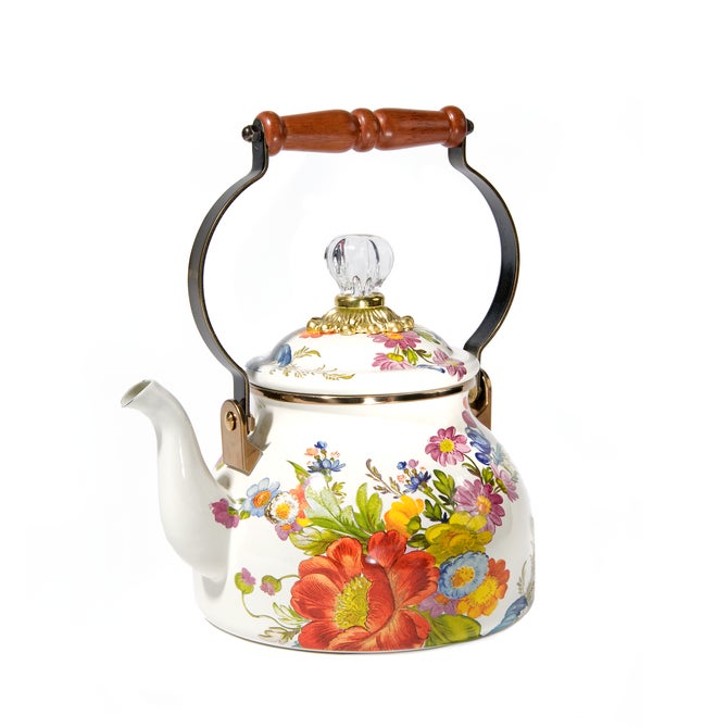 Mackenzie Childs Tea Kettle White Flower Market
