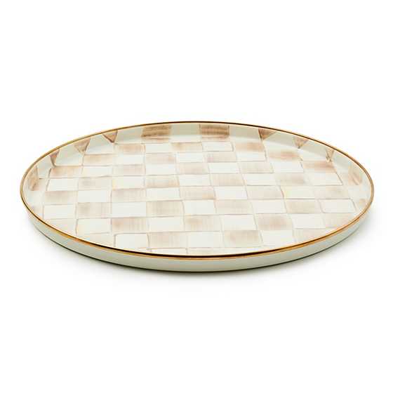 Mackenzie Childs Tray Round Mocha Check