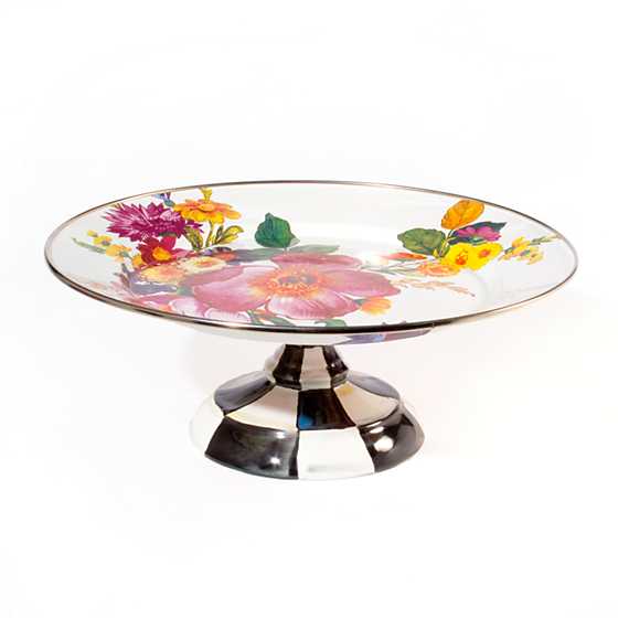 Pedestal Platter White Flower Market