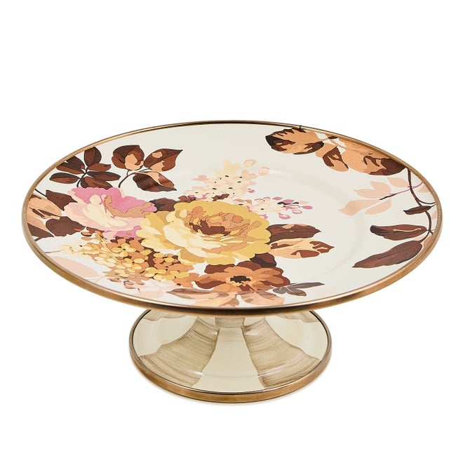 Pedestal Platter Wild Rose White