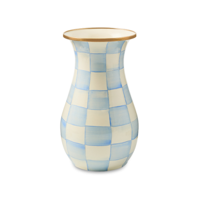 Mackenzie Childs Vase Sky Check Tall